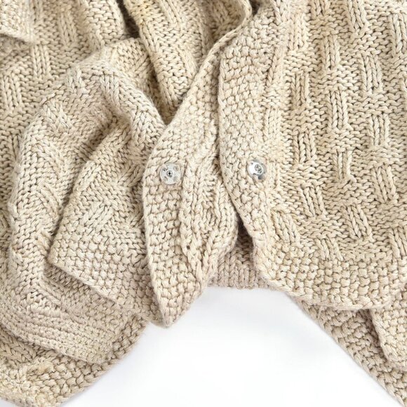 Lisa Nichols Vintage Cream Basket Weave Knit Cardigan Sweater XL - Picture 7 of 8